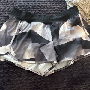 Reebok Black and Gray Women's Running Shorts